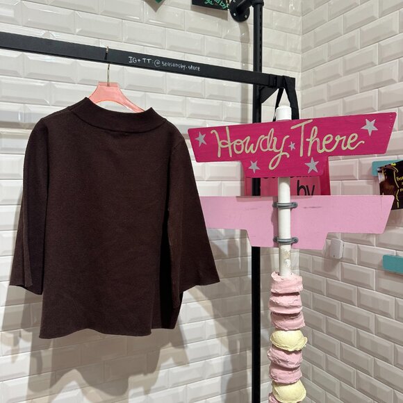 Flower Mock Neck Sweater Top - K0904 - Umgee USA - Picture 2 of 3